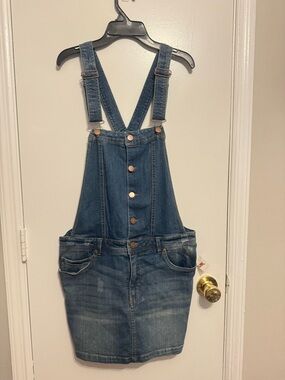 Tinseltown Women's Overalls Denim Blue Skirt Large